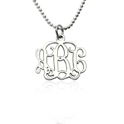 Vine Script Small Monogram Necklace