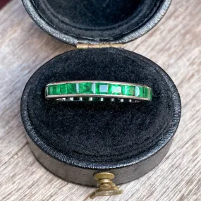 Vintage Emerald Eternity Band, Size 6 1/2